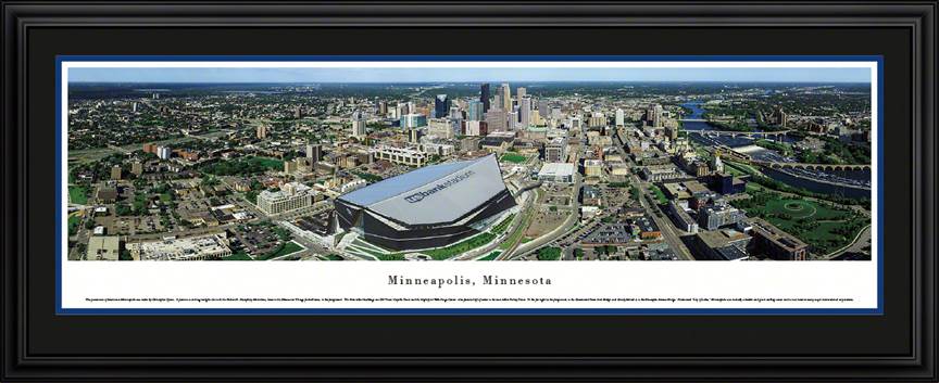Panorama framed print of Downtown Minneapolis Minnesota